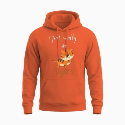Funny Tiger Unisex Hoodie - Orange