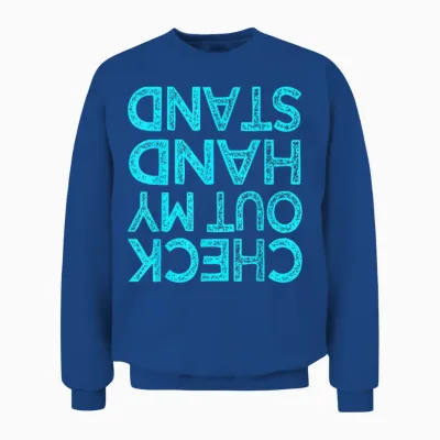 Check Out My Handstand Funny Gymnastics Gift Boys Girls T-Shirt Small Unisex Sweatshirt - Royal