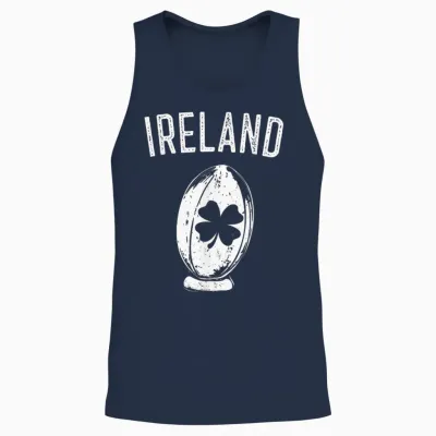 Shamrock Irish Rugby Ball - Irish Clover for Men, Women and Kids T-Shirt, Green, S Unisex Tank Top - Navy