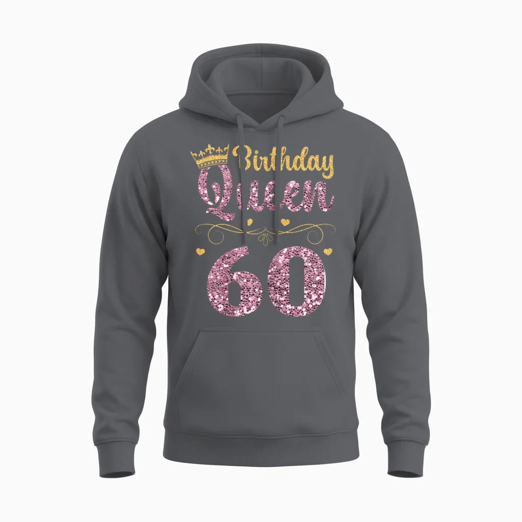 60. Königin Geburtstag 60 Jahre 60 Jahre 60 Unisex Hoodie in Charcoal