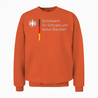 German Federal Office for Schnapps and Delicious Beer (fun) Unisex Sweatshirt - Orange