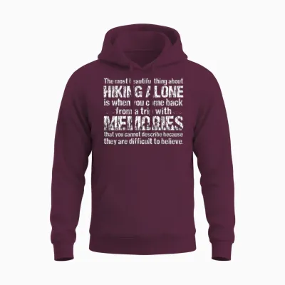 Hiking Alone Quote Lovers Unisex Hoodie - Maroon