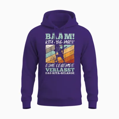 Kinder Bääm Kita Abgänger Eine Legende Verlässt Das Kita-Gelände Unisex Hoodie - Purple