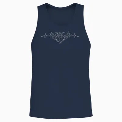 Y2k Alt Egirl Eboy Alternative Mall Trad Goth Kreuz-Tattoo Unisex Tank Top - Navy