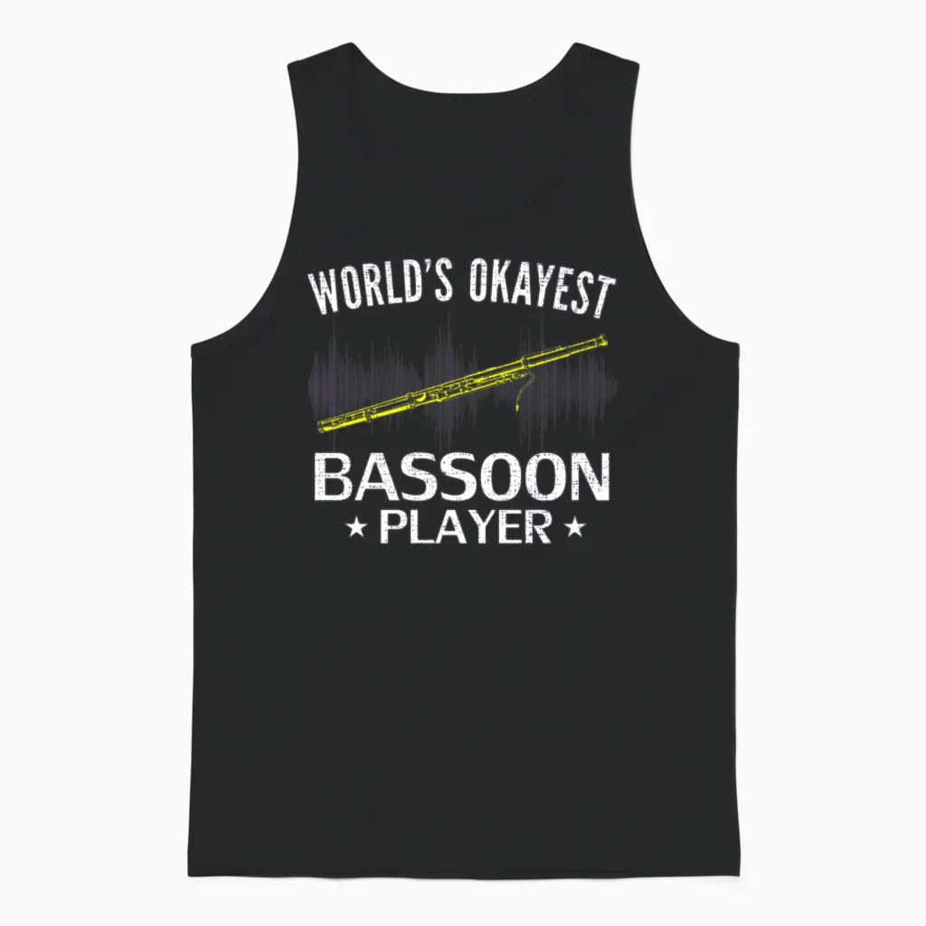 Vintage World's Okayest Bassoon Player Funny Orche Unisex Tank Top in Black