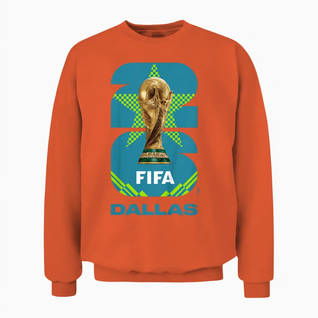 Kids Fifa World Cup26 Dallas Trophy Color Unisex Sweatshirt in Orange