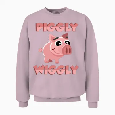 Funny Pig Piggly Wiggly Unisex Sweatshirt - Light Pink