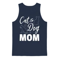 Cat & Dog Mom - Dog Cat Mama Dog Mama Dog Lover Unisex Tank Top - Navy – 1