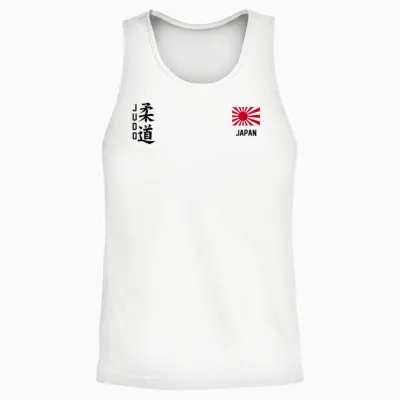 Judo Japanese Flag Judoka Dojo Martial Art Japan Kanji Sun Unisex Tank Top - White