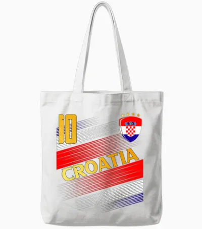 Croatia Flag Lovers of Croatian Pride T-Shirt, Black, S Tote Bags - White