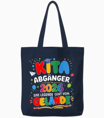 Kita Abgänger 2026 Einschulung Schulkind Junge Mädchen Tote Bags - Navy