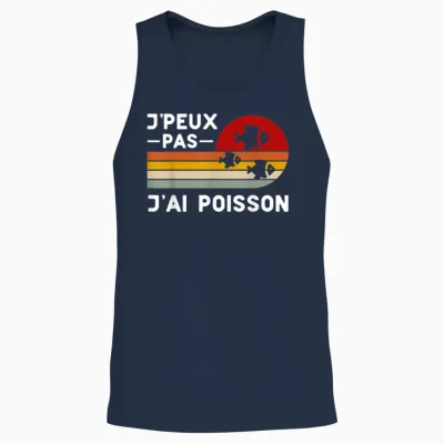 Je Peux Pas J'ai Pisce: Aquarium Humour Fisherman Gift T-Shirt, Black, S Unisex Tank Top - Navy