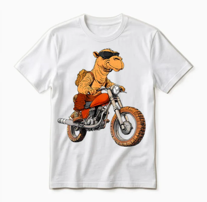 Moto Chameau Motorcycles Gift Unisex T-Shirt in White
