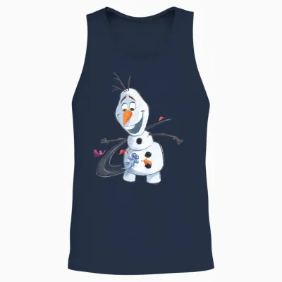 Disney Frozen 2 Olaf & Mattias Autumn Fun T-Shirt, Black, S Unisex Tank Top - Navy