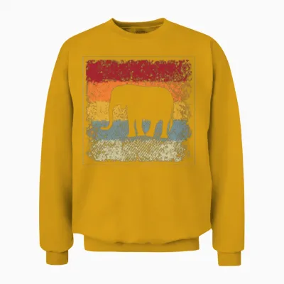 Elephant Retro Unisex Sweatshirt - Gold