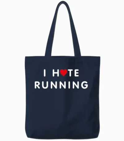 I Hate Running Simple Tote Bags - Navy