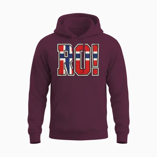 Norwegian Flag Letters Soccer Match Fan Celebration Art Unisex Hoodie - Maroon