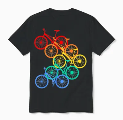 Bunte Fahrräder Fahrrad Fahren Mountainbike Bmx Bunt Cool Unisex T-Shirt - Black
