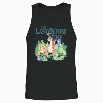 Land Before Time Pastel Dinosaur Friends T-Shirt, White, S Unisex Tank Top - Black