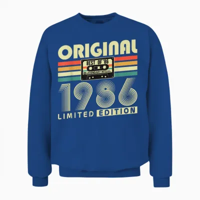 Original 1986 Vintage Cadeau Anniversaire 40 Ans Homme Femme Unisex Sweatshirt - Royal