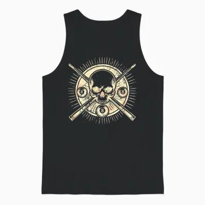 Pool Table Snooker Billiards T-Shirt Game, Black, S Unisex Tank Top - Black