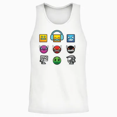 Geometry Dash Insane Unisex Tank Top - White