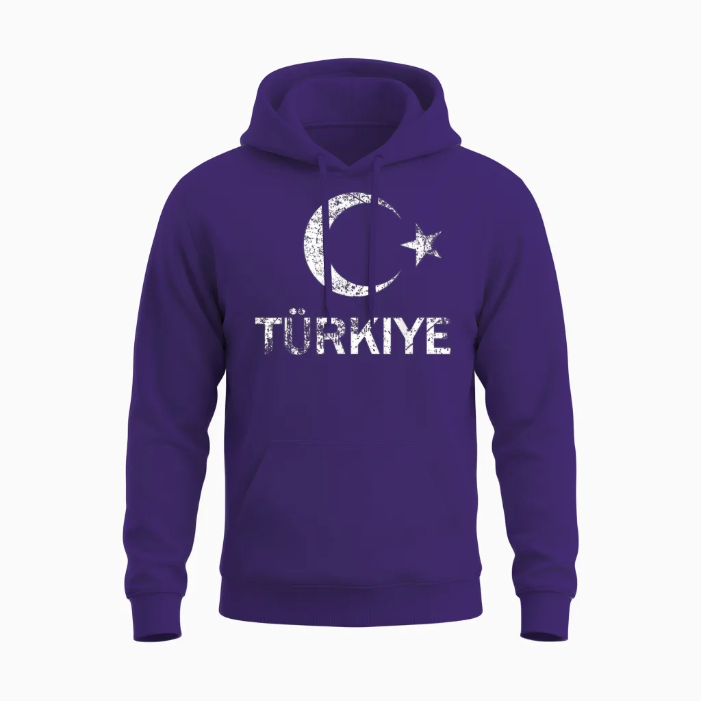 Türkische Flagge Türkiye Unisex Hoodie in Purple