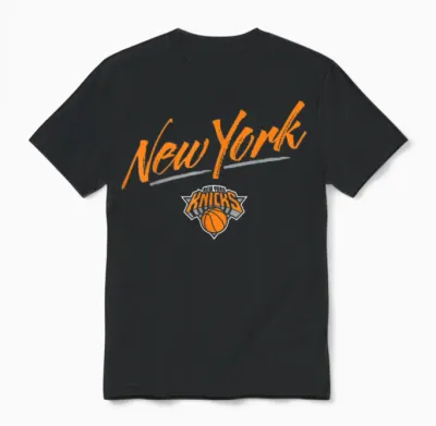 Nba - New York Knicks Markerskript Unisex T-Shirt - Black