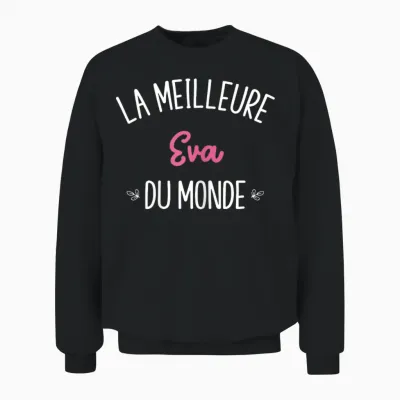 Woman Humor Personalized Gift Bff First Name Eva Unisex Sweatshirt - Black