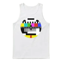 No Broadcasting Signal Unisex Tank Top - White – 1