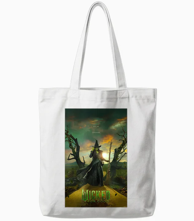 Wicked: for Good Elphaba Yellow Brick Road Tote Bags in White