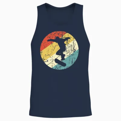 Skateboarding Vintage Retro Skateboarder Unisex Tank Top - Navy