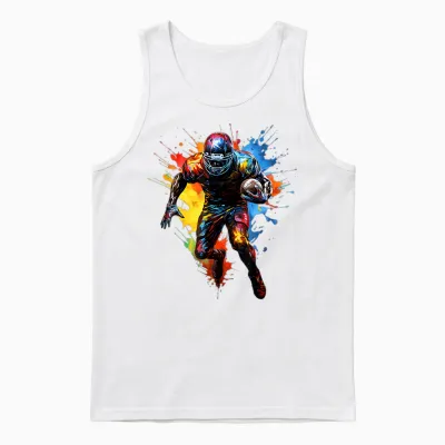 American Football Player Colour Unisex Tank Top - White
