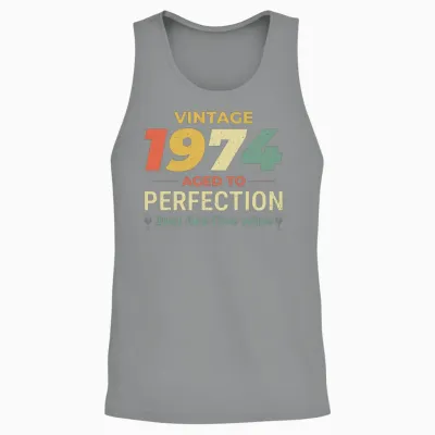 Vintage 1974 50th Birthday Gift for Dad Mom Unisex Tank Top - Sport Grey