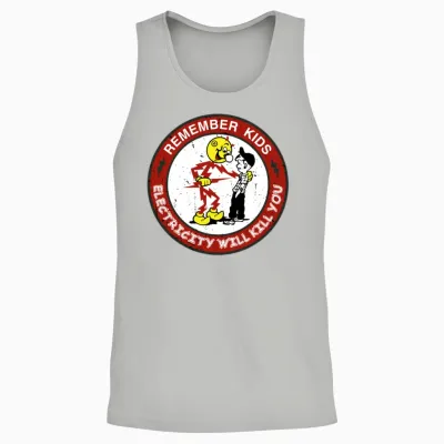 Reddy's Kilowatts Warning Electricity Will Kill Yo Unisex Tank Top - Ash