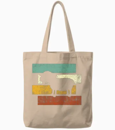 Sheep Retro Tote Bags - Natural