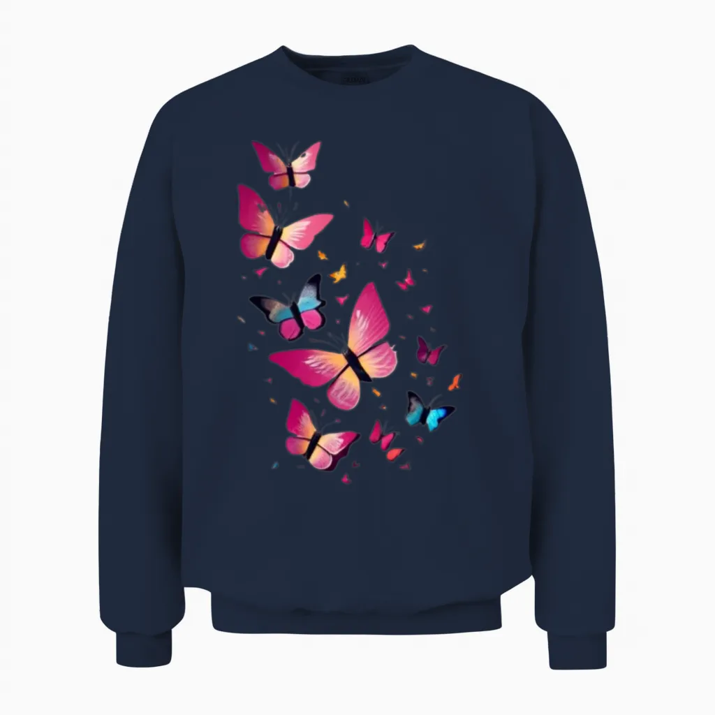 Butterfly Unisex Sweatshirt in Navy