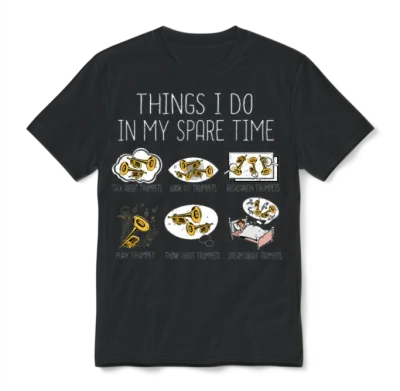 Funny Trumpet Player Gift Jazz Music Men Trumpet Unisex T-Shirt - Black