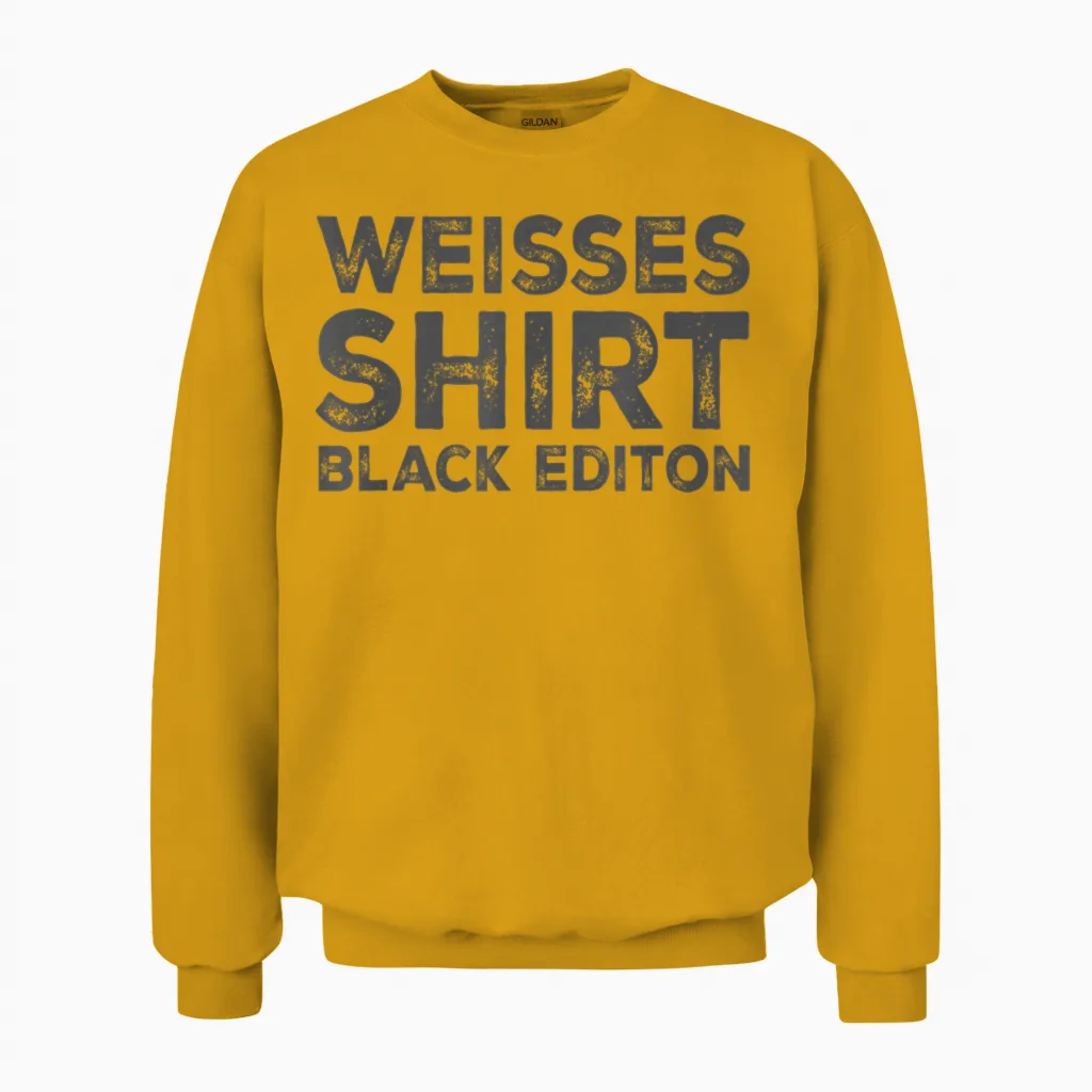 White Shirt Black Edition T-Shirt, Black, S Unisex Sweatshirt in Gold