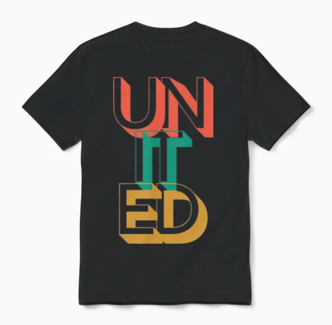 Retro United Unisex T-Shirt in Black