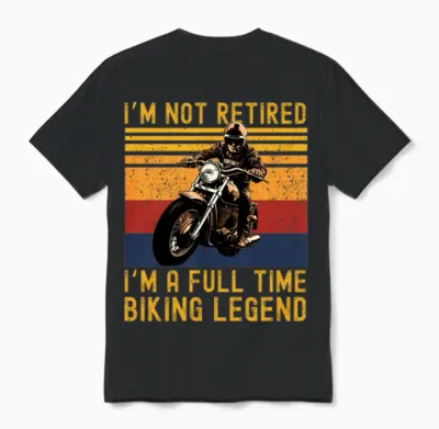 Retro Motorcycle Retirement Unisex T-Shirt - Black
