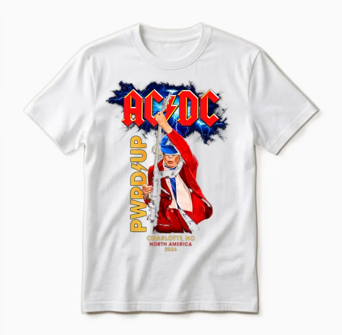 Ac/dc Pwr Up Charlotte Nc North American Tour 2026 Photo Unisex T-Shirt in White
