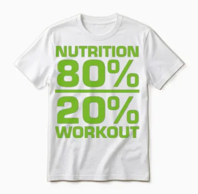 Nutrition 80% 20% Workout Unisex T-Shirt - White