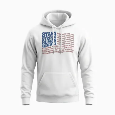 Stars and Stripes and Human Rights Patriotic Usa Unisex Hoodie - White
