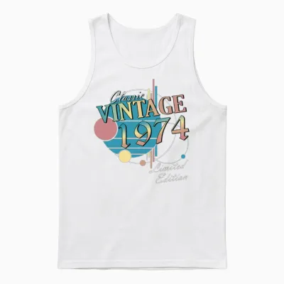 50th Birthday Year 1974 Original 1974 Unisex Tank Top - White