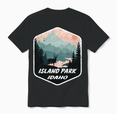 Island Park Idaho Id Mountains Hike Hiking Unisex T-Shirt - Black