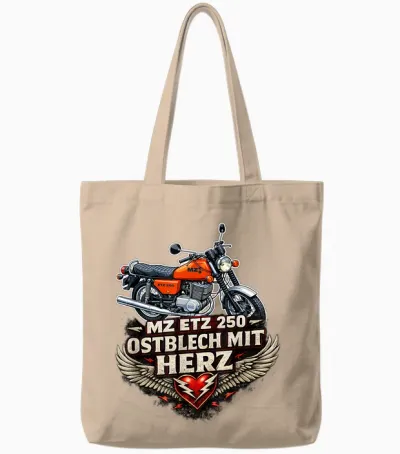 Mz Etz 250 Mofa Kult Motorrad Ddr Klassiker Retro Design Tote Bags - Natural