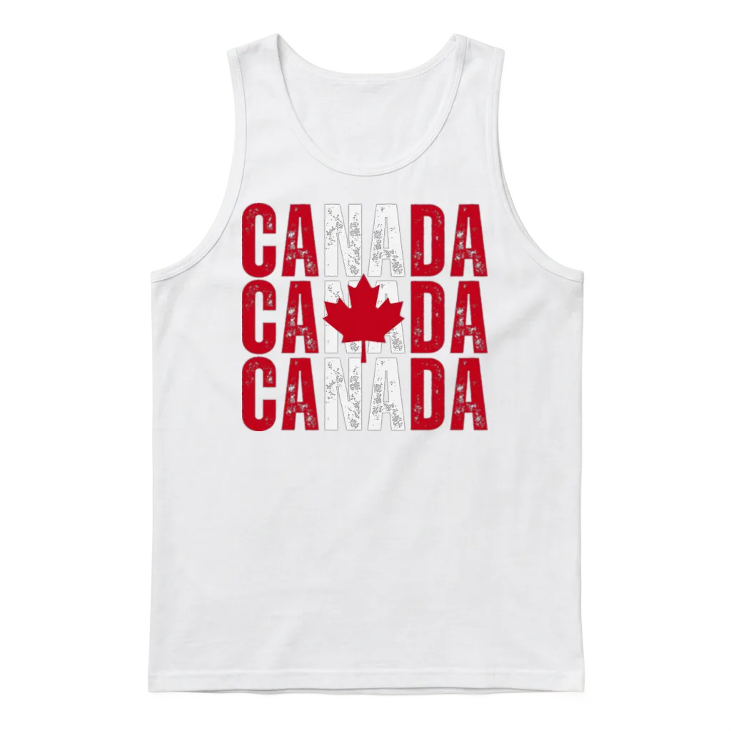 Canada Flag, Canadian Pride Unisex Tank Top - White