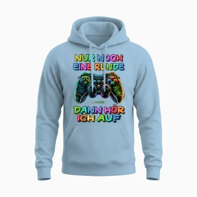 T-Shirt with German Text "nur Noch Eine Runde Dann Hören" [german Language] Unisex Hoodie - Light Blue