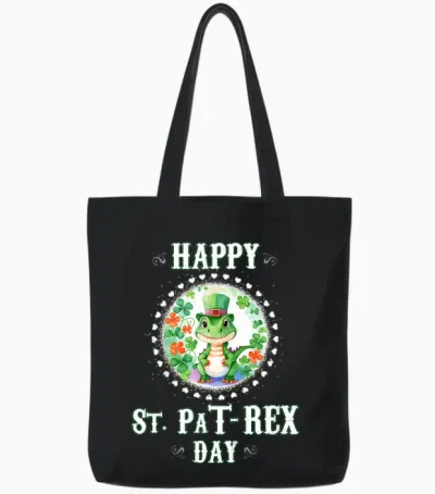 Enfant Joyeux T-Shirt Saint-Pat Trex Dinosaur La Saint-Patrick Tote Bags - Black